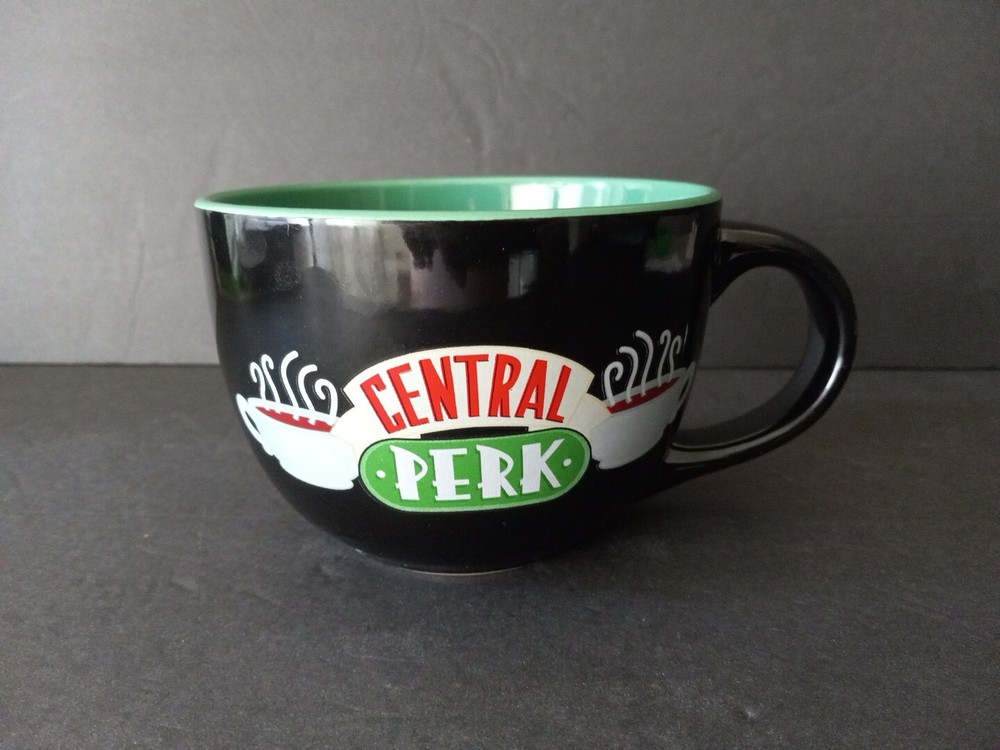 Friends Central Perk Large Black Ceramic Coffee/Soup Mug 24 Oz.