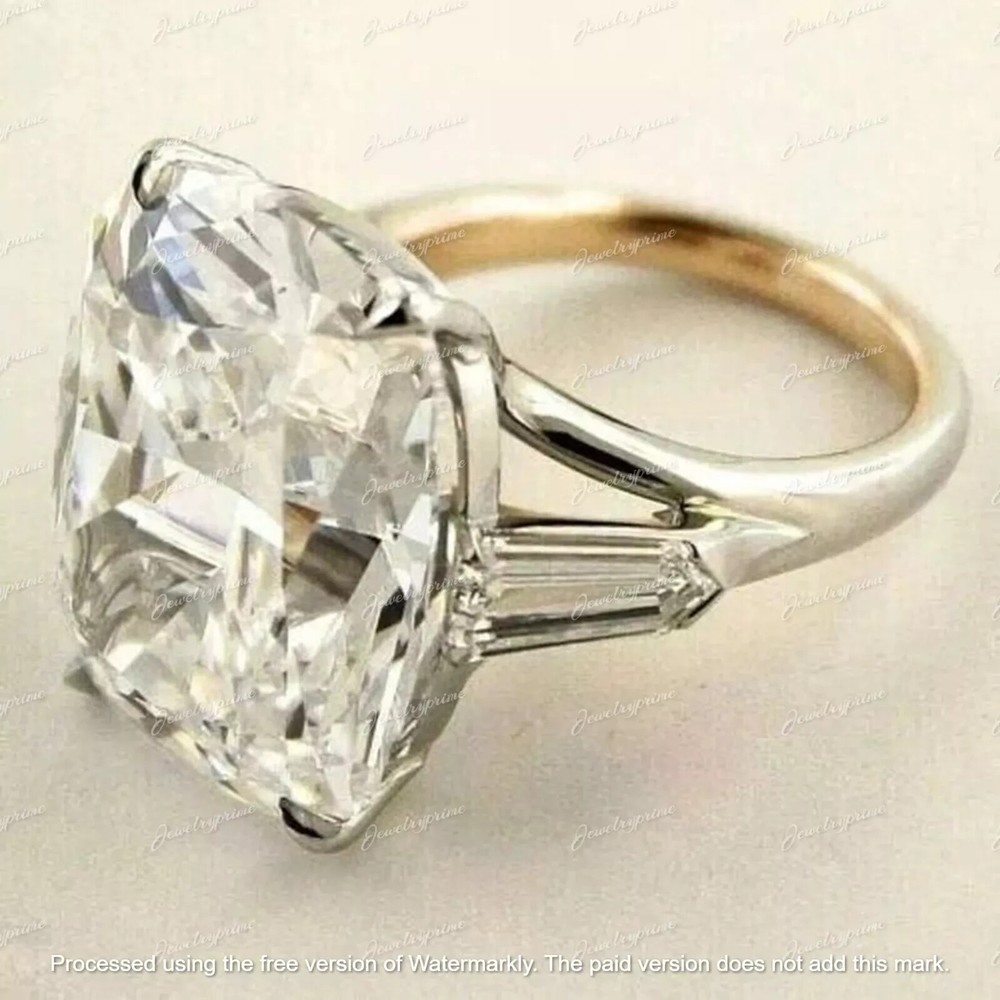 4 Ct Cushion Cut Lab Diamond Wedding Ring 14k White Gold Plated