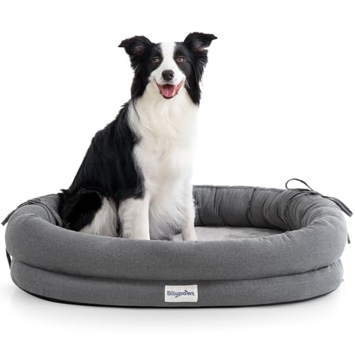 Orthopedic Dog Bed for Large Dogs with Egg Crate Foam & 4-Sided Support