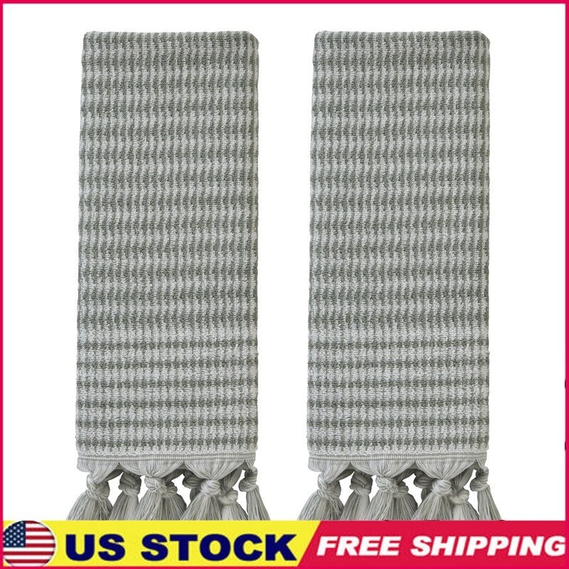 Turkish Cotton 2-Pack Hand Towels - Soft Absorbent Terry Woven Boho Design