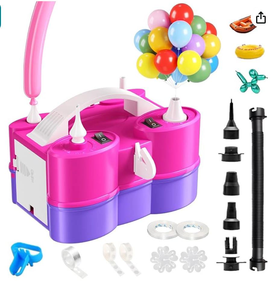 Balloon Pump Electric, 3-in-1 Portable Electric Air Pump for Balloons and Inflat