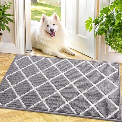 Low-Profile 30x17 Grey Indoor Door Mat – Dirt Resistant & Absorbent