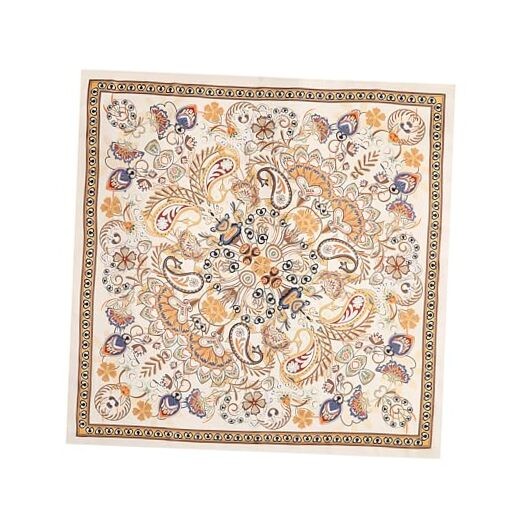 Paisley Satin Head Scarf for Women & Men – Silk-Like Hair Wrap in Beige