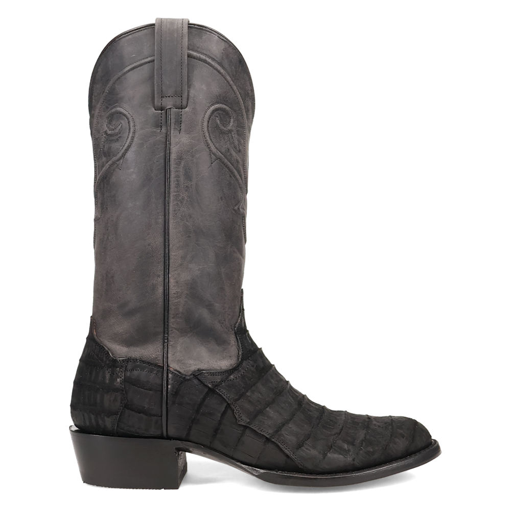 Dan Post Boots Makara Alligator Round Toe Pull On Cowboy  Mens Black Casual Boot