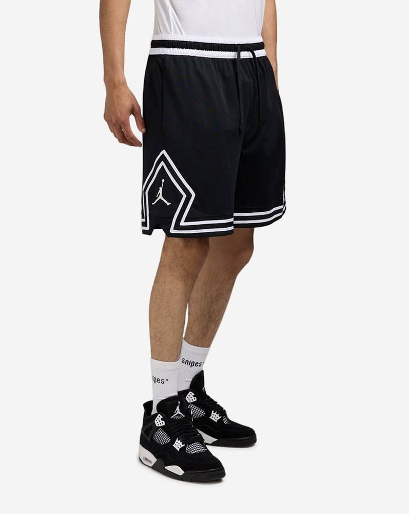 MENS JORDAN SPORT DRI FIT MESH DIAMOND SHORTS_BLACK/WHITE HF9910-010 SIZE XXL