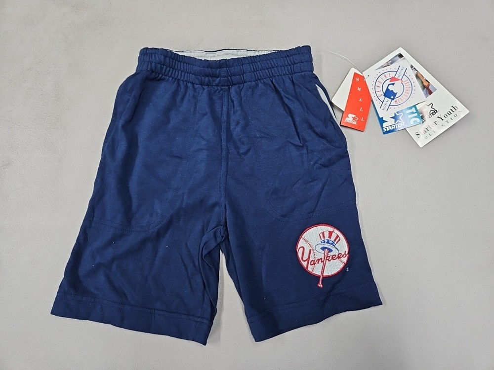 Vintage Starter New York Yankees Baseball Shorts Youth Small Embroidered NWT  