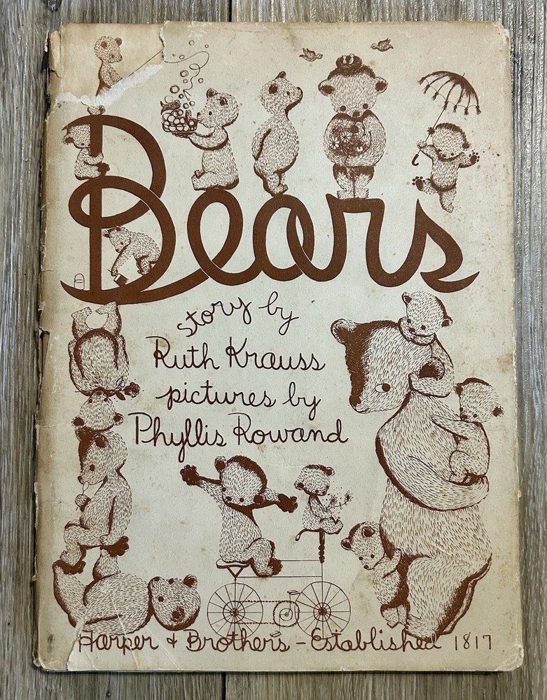 Bears by Ruth Krauss 1948, 1st Edition Hardcover w/ Dustjacket, Illustrated