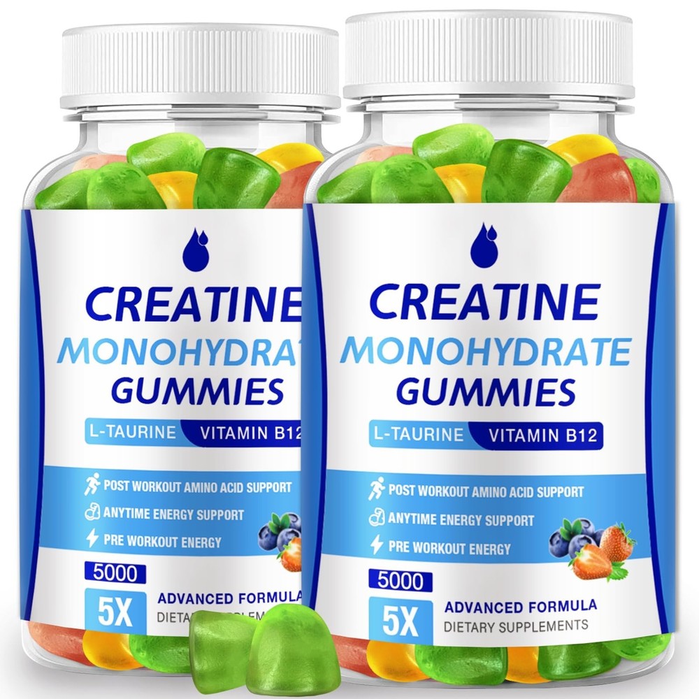 Creatine Monohydrate Gummies 5000mg Creatine for Women & Men 2 Packs, Creatin...