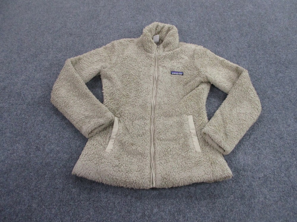 Patagonia Jacket Adult XS Beige Fuzzy Fleece Outdoors Hiking Camping Womens
