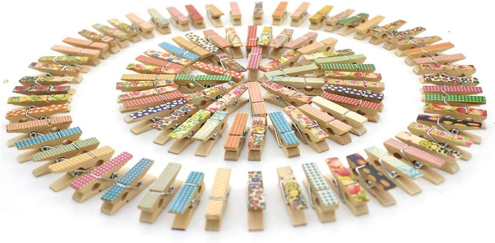 Мини деревянные прищепки фотобумага Peg Craft зажимы, 100 упаковки