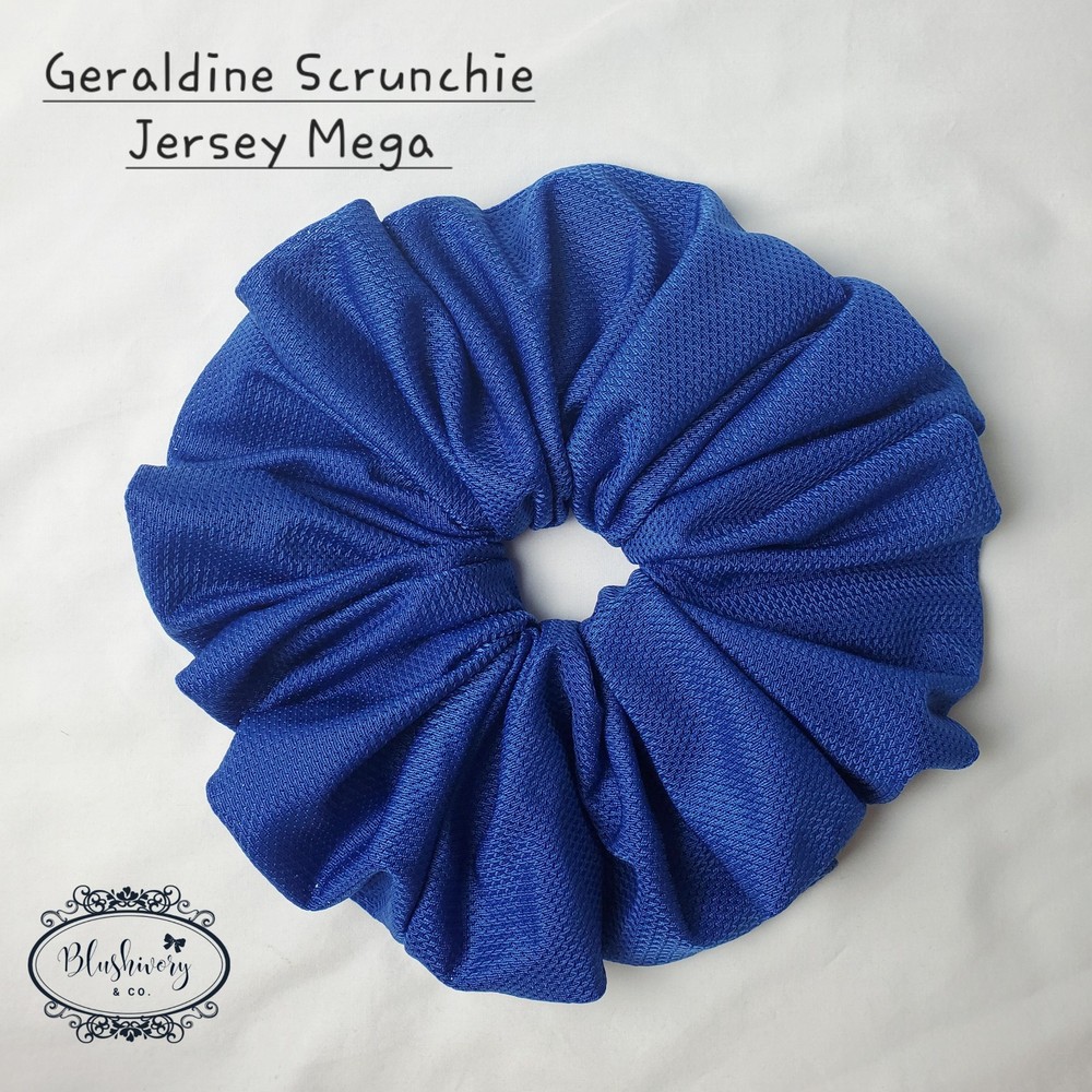 Geraldine Jersey Blue Mega Scrunchie Hair Tie for Thick Hair