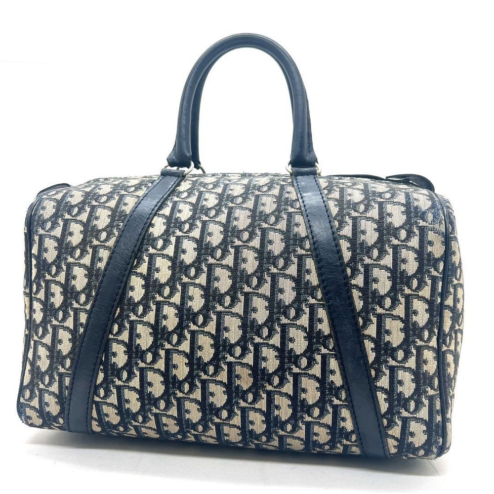 Dior Mini Boston Bag in Trotter Canvas with Leather Trim
