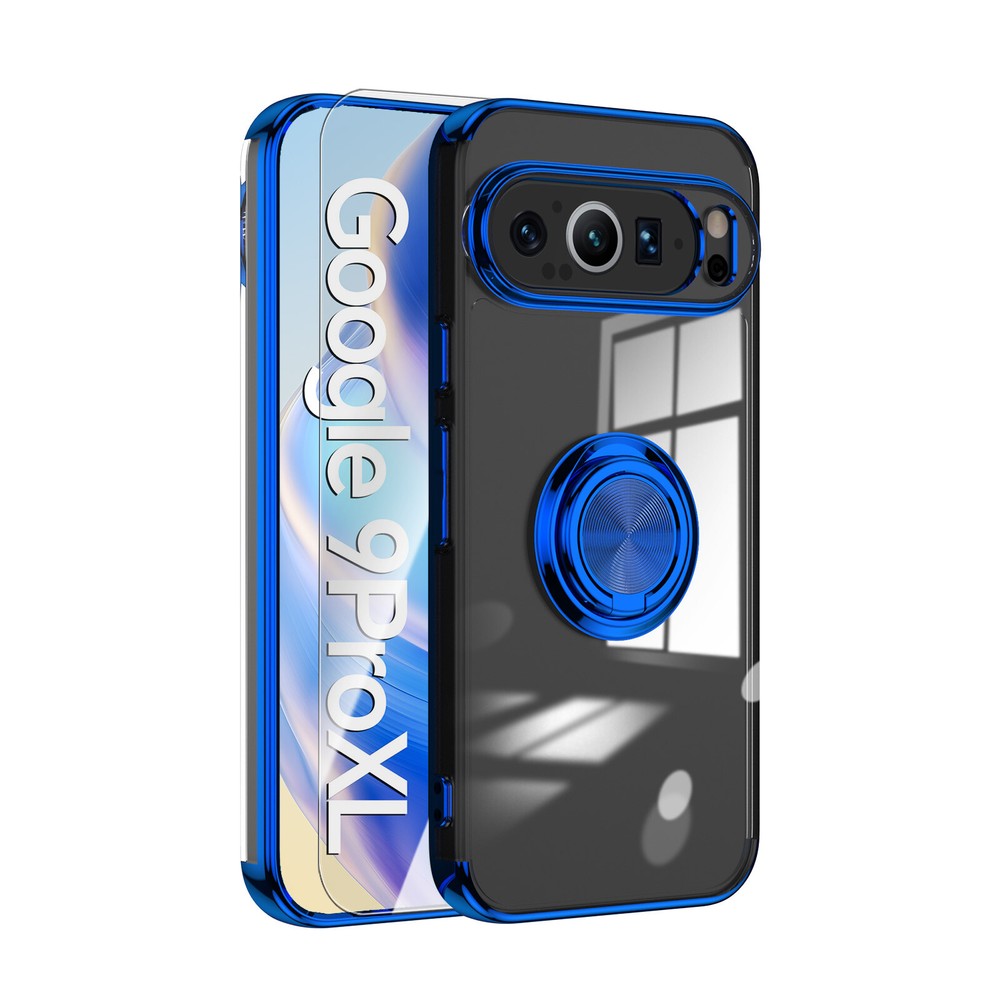 Magnetic Ring Stand Case + Screen Protector for Google Pixel 9 Pro XL 8 7A
