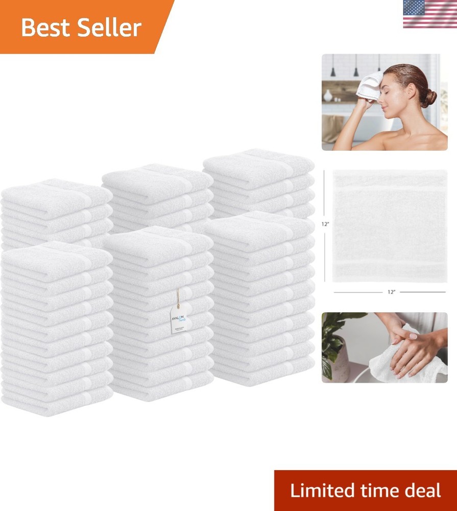 High-Quality Cotton Face Towels - 60 Count, 12x12 Inches, Ideal for Home & Spa