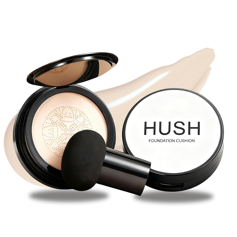 Hush Foundation Mature Skin Warm Tone CC Air Cushion Foundation Full Coverage