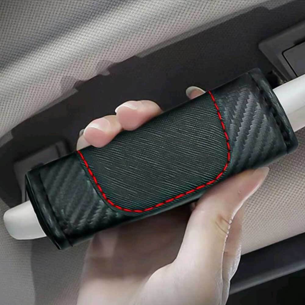 2x Car Handle Cover Protection Armrest Handle Protective Accessories Black + Red