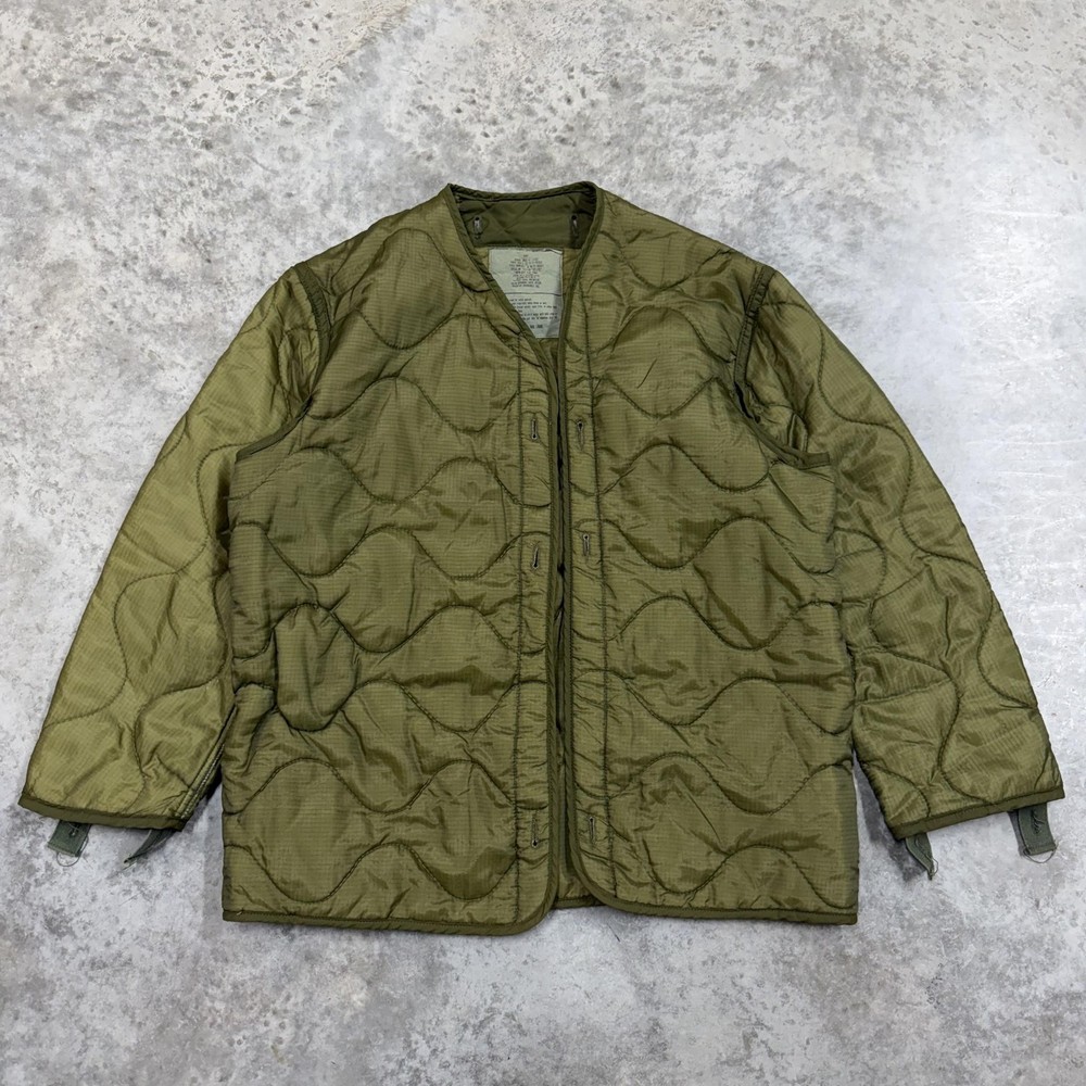 Vintage Gibraltar Industries Jacket Mens Small Green Quilted Liner Military 80s