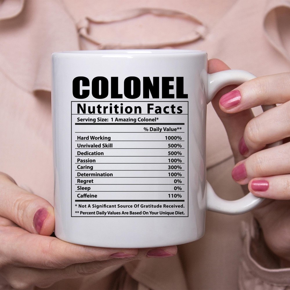 Funny Colonel Nutritional Facts Coffee Mug for Coffee Lovers    