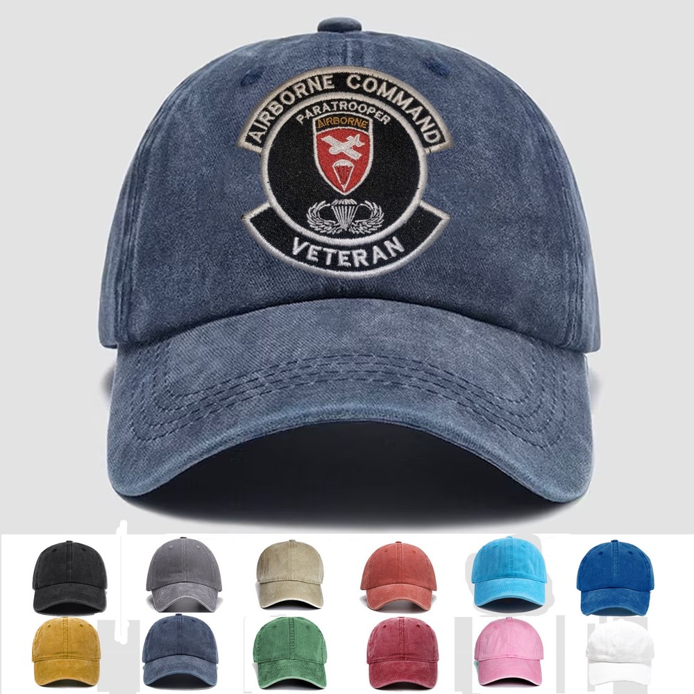 Custom Embroidered Hat Airborne Command Veteran, Veteran Cap, Trucker Hat, Gift