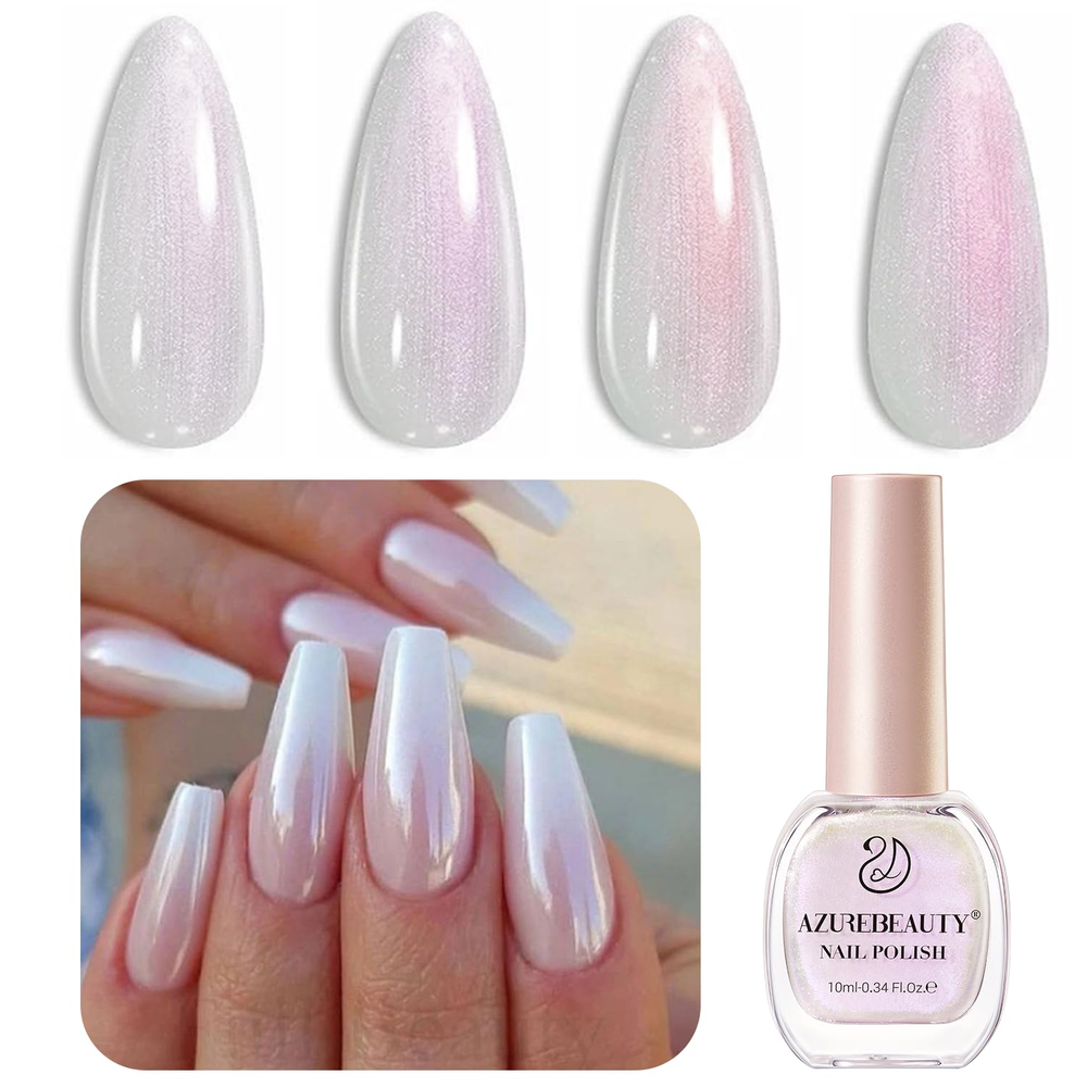 Chrome Quick Dry Nail Polish Shine Pearl, Natural Lustrous Enamel, Chrome Finish