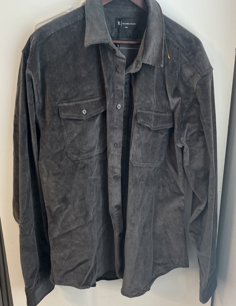 Tailored Athletic Corduroy Gray Jacket. Sz 3XL. New With Tags.