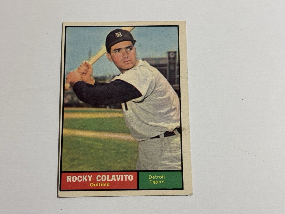 1961 TOPPS #330 ROCKY COLAVITO TIGERS--NO CREASES--EX/EX/MT