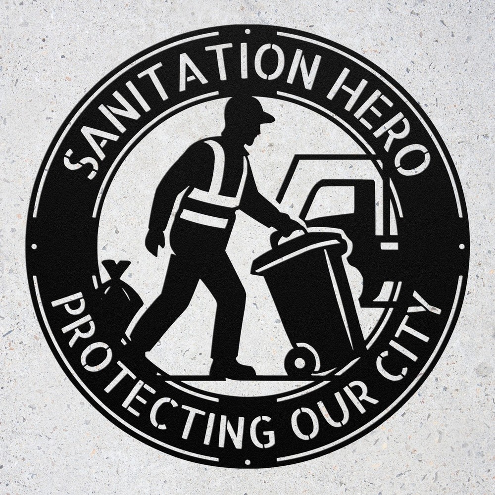Personalized Sanitation Worker Metal Sign for Men Custom Trash Collector Gift
