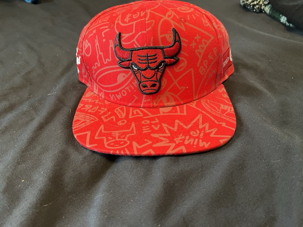 Chicago Bulls SEE RED Playoff Snapback Hat NBA Artist Series NWOT SGA 4/22/22  
