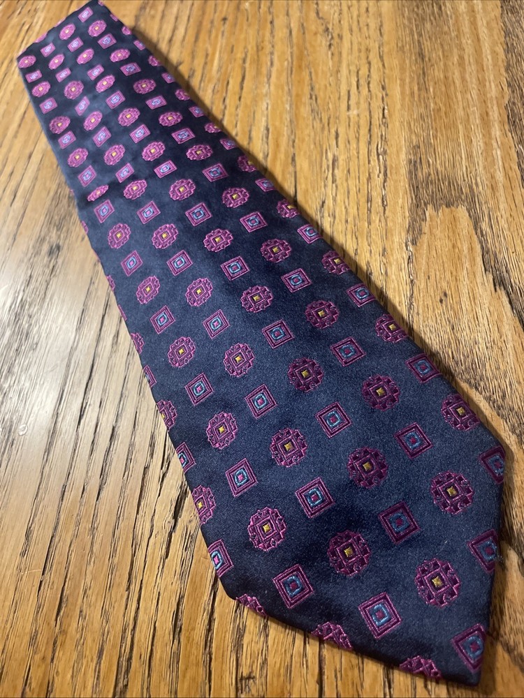 EUC recent ETRO Milano Vibrant Geometric Silk Tie Men’s Necktie Made In Italy