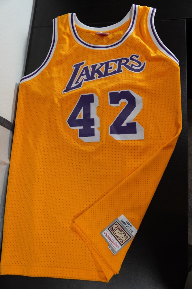 100% Authentic James Worthy Mitchell & Ness 84/85 Lakers Swingman Jersey Sz 6XL
