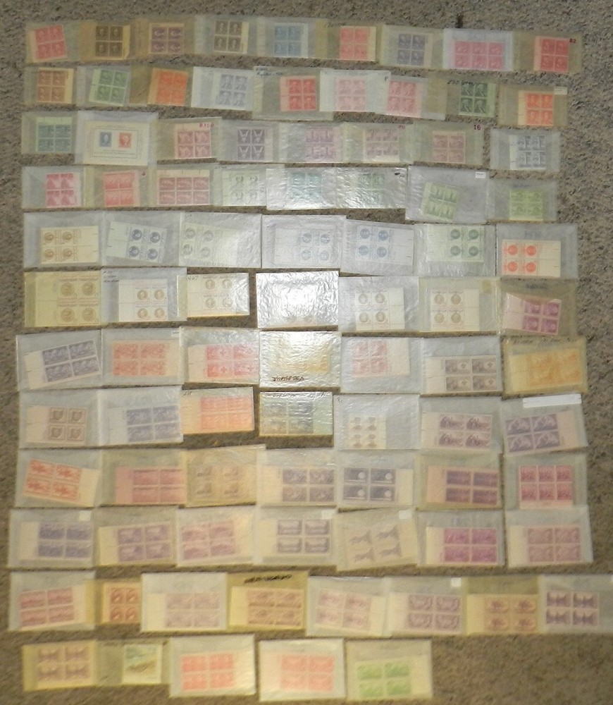Lot 89 unused 1920s 30s 40s stamp plate blocks Scott 551 554 704 720 803 FV $12