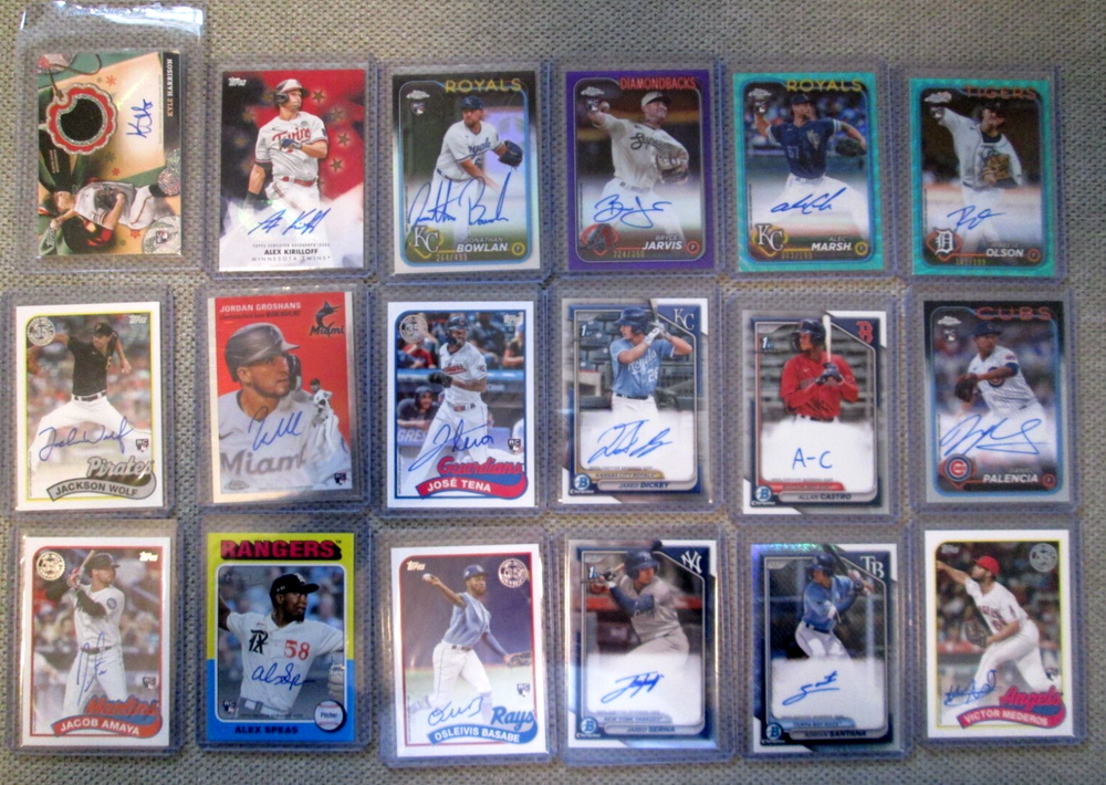2024 Topps Bowman Baseball Cards Lot Of 18 Autos Autographs Rookies Collector