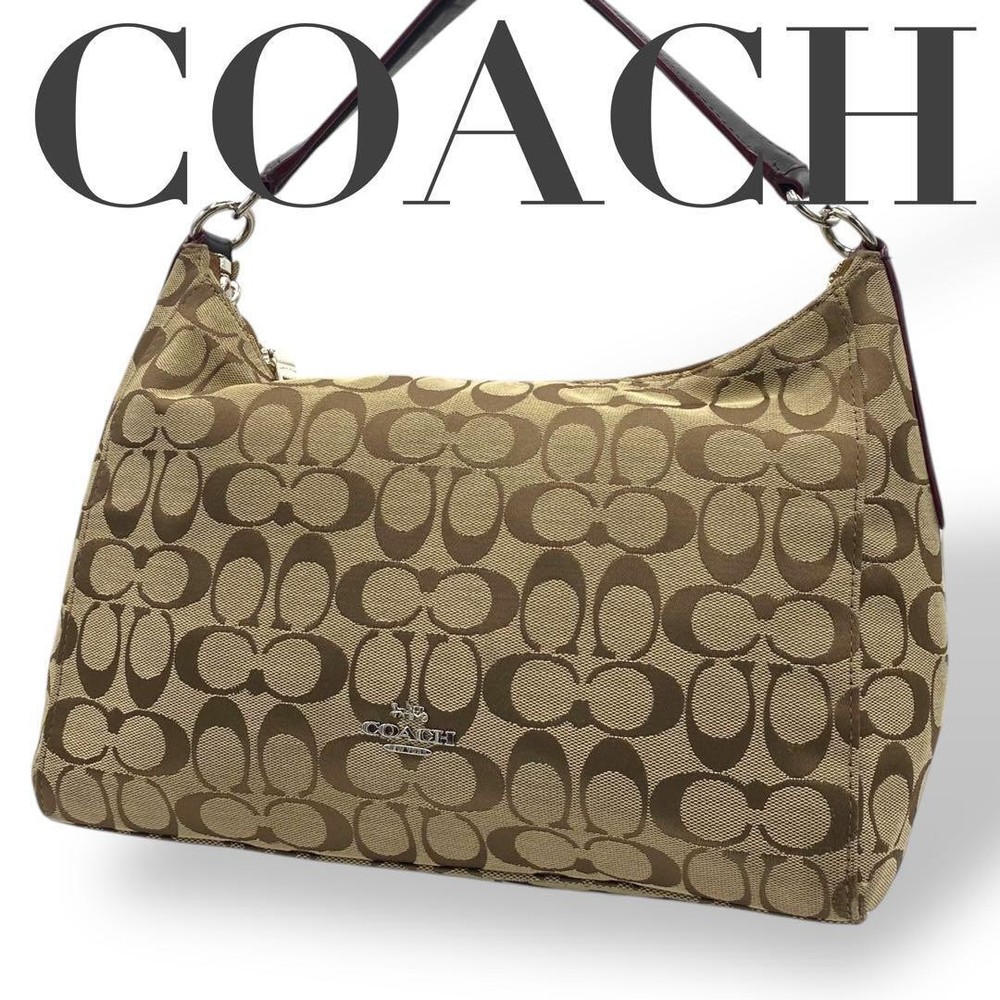 COACH Leather Half Moon Brown Handbag with Adjustable Strap