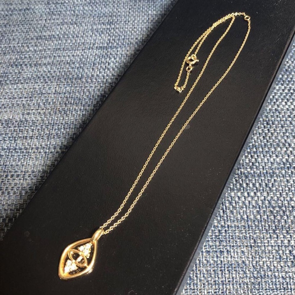 Christian Dior K18 750 Diamond Necklace 45cm Luxury White Gold