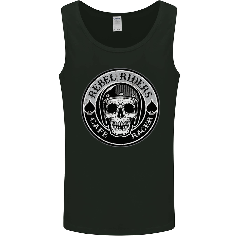 Rebel Cafe Racer Biker Motorbike Motorcycle Mens Vest Tank Top