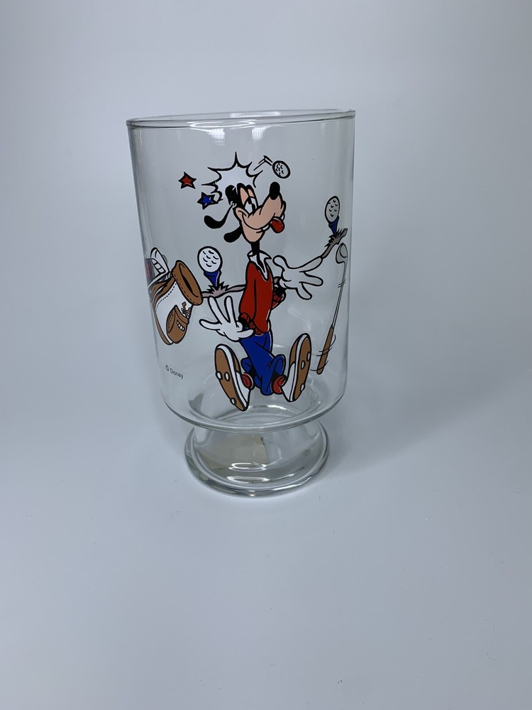 Anchor Hocking Disney Large 32 oz Goofy Golf Drink Glass Golfing Made In USA