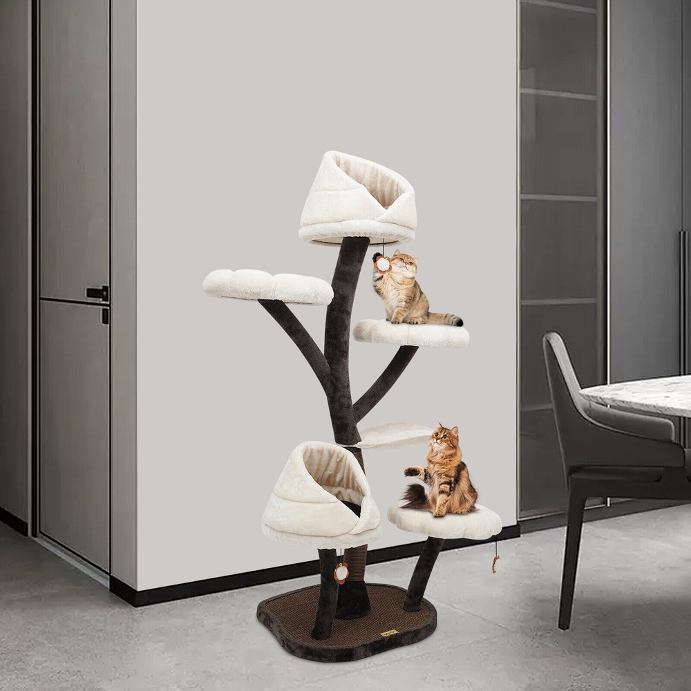 63.8in 6-Tier Cat Tree Scratching Tower for Indoor Outdoor Play USA