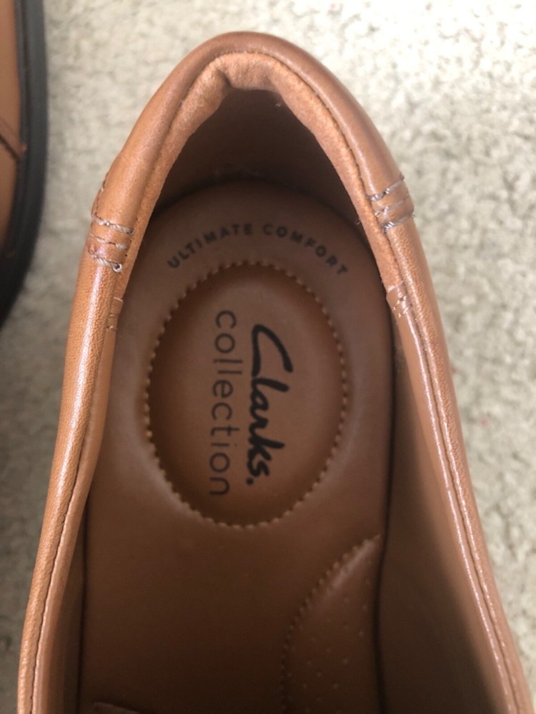 Clarks Men's Dark Tan Leather Shoes US Size 12 Medium