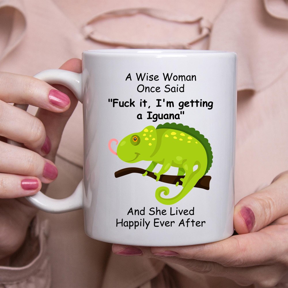 Funny Iguana Themed White Coffee Mug Gift For Women