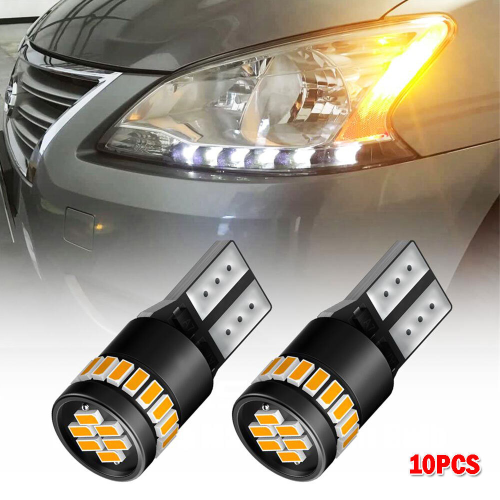 10X Yellow T10 Wedge W5W 168 194 2825 LED Interior Light Bulbs Side Marker Lamp