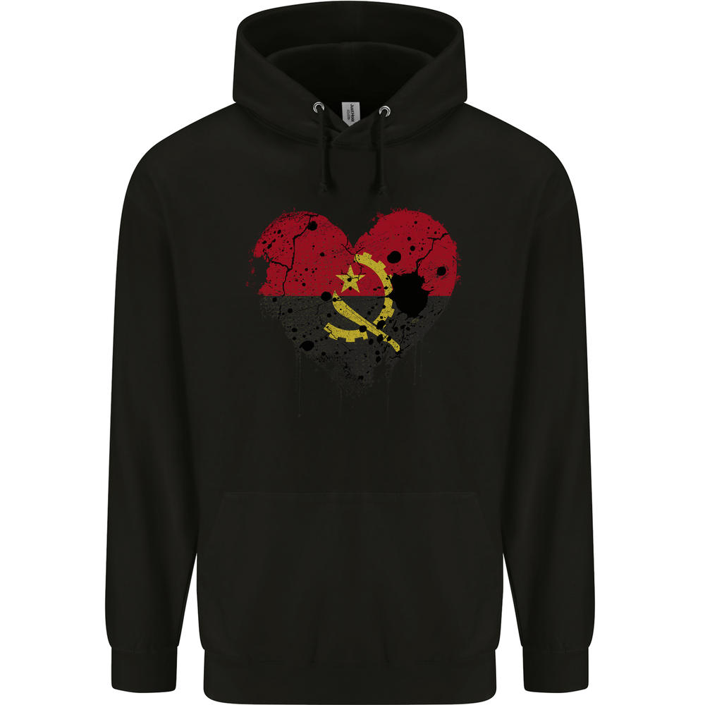 Love Angola Flag Angolan Day Football Mens 80% Cotton Hoodie