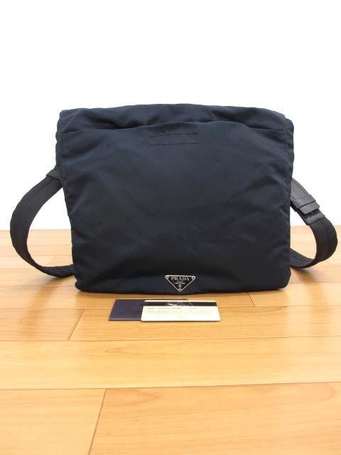 Prada V218 Testo Nylon Crossbody Bag Authentic Black Shoulder Bag Pre-Owned