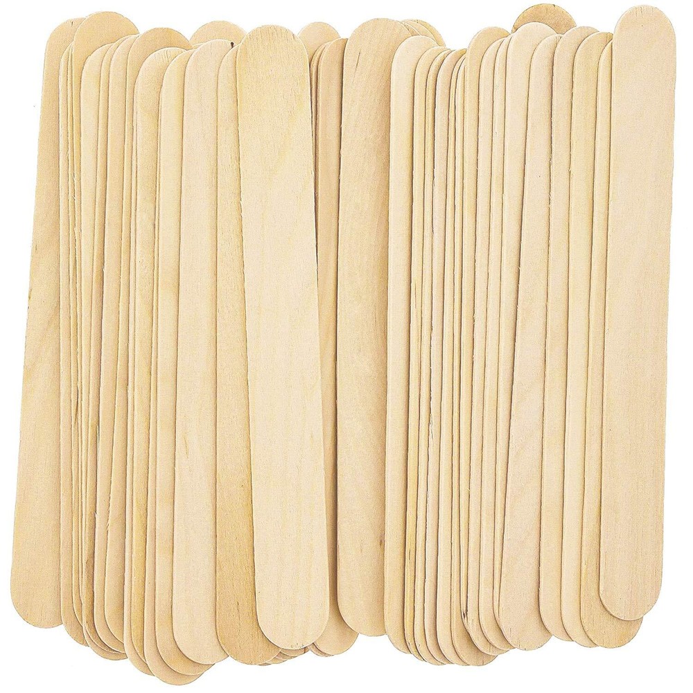 Pandaspa 200 Pieces Jumbo Craft Sticks, Premium Natural Wood for Building, Mi...