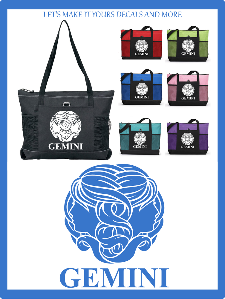 GEMINI ZODIAC SIGN CUSTOM OVERNIGHT TRAVEL GYM SPORTS BAG TOTE PURSE ASTROLOGY