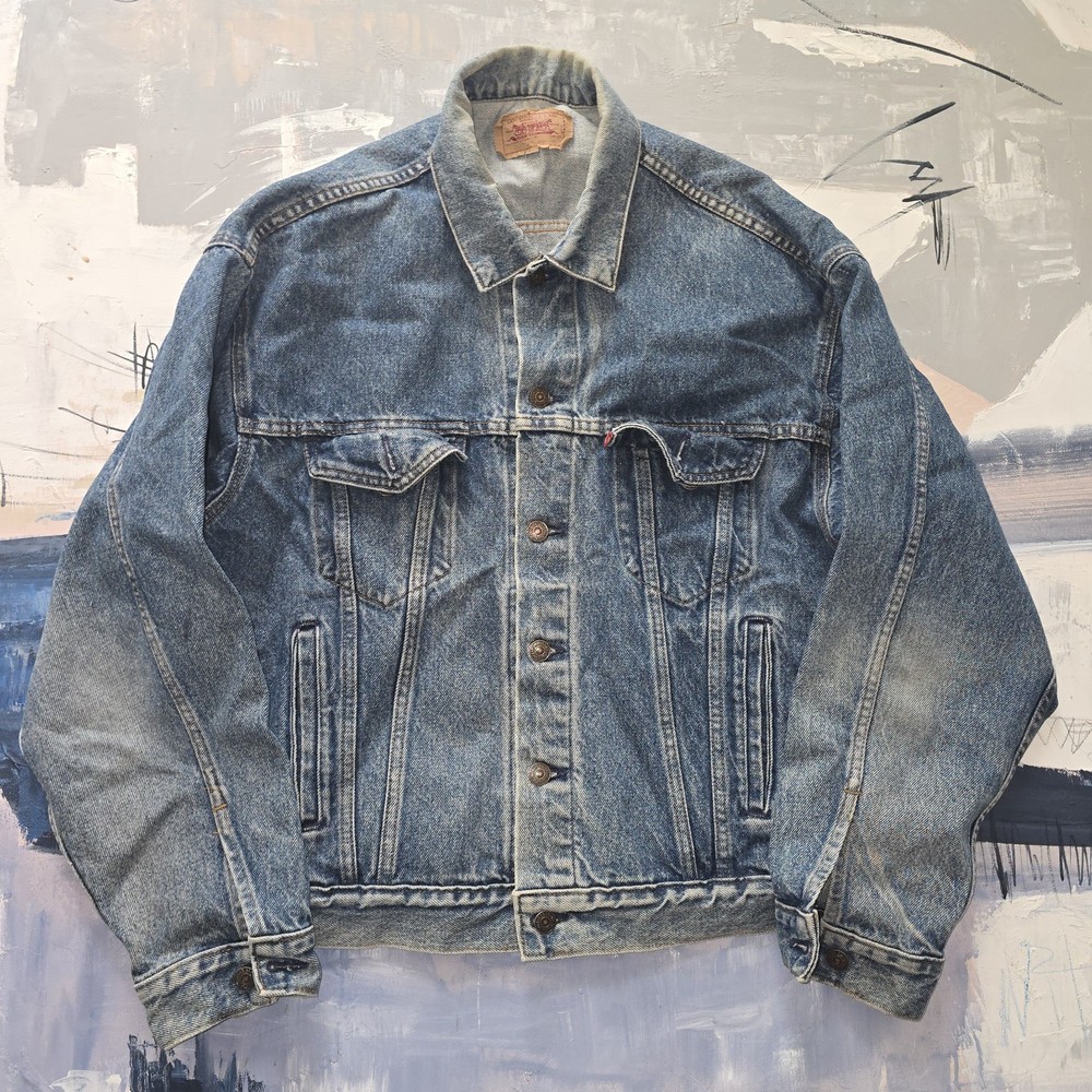 Vintage Levis 70507 0218 Blue Denim Jean Jacket Trucker Coat XLarge made in USA