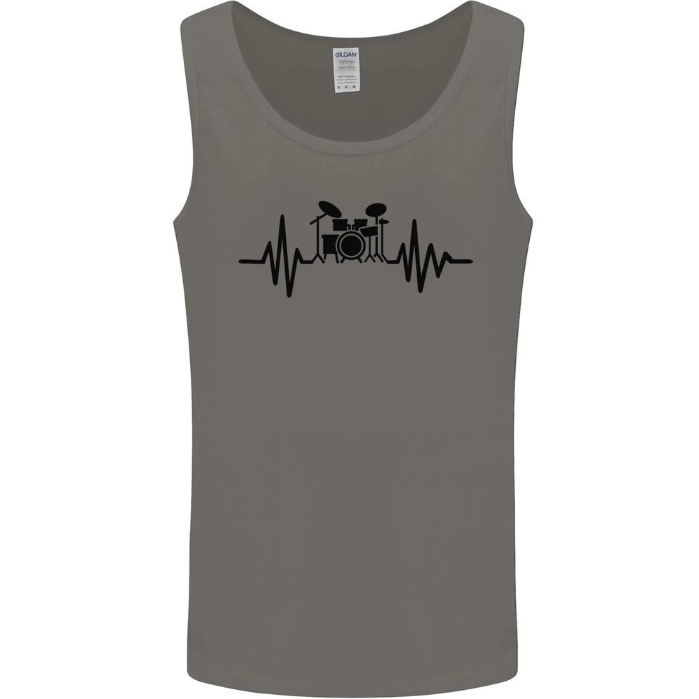 Drum Kit Pulse ECG Drummer Design Mens Vest Tank Top