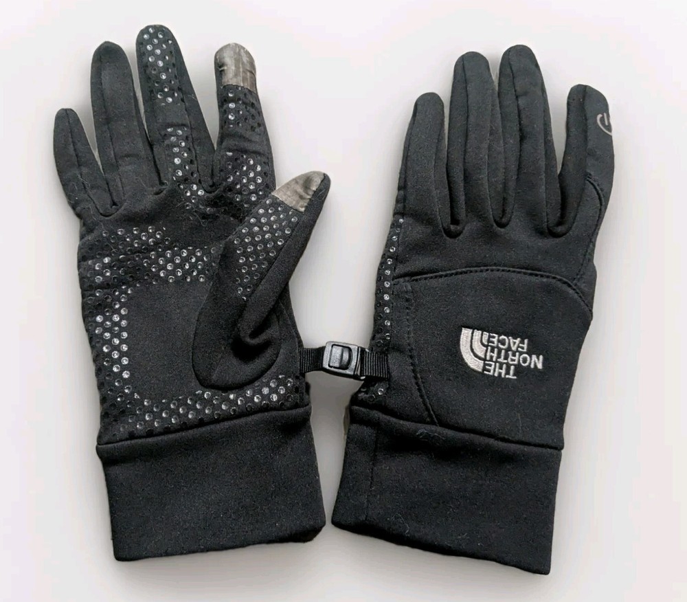 THE NORTH FACE Unisex Etip Glove Sz XS Extra Small Black Grey Logo Touch Screen