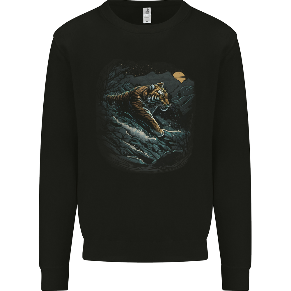 A Wild Tiger in the Moonlight Mens Sweatshirt Jumper