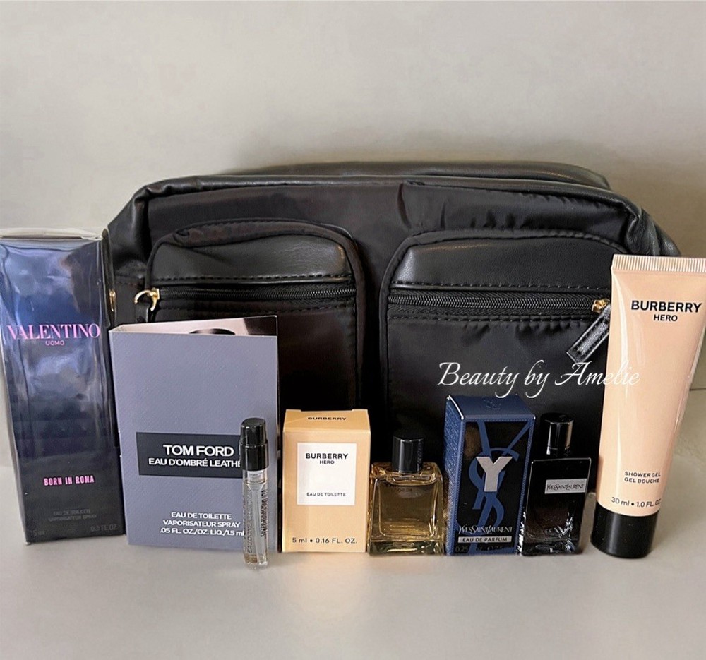 Men’s Cologne Lot ~ Burberry Hero & YSL Y + Valentino SpiceBomb Mini Splash