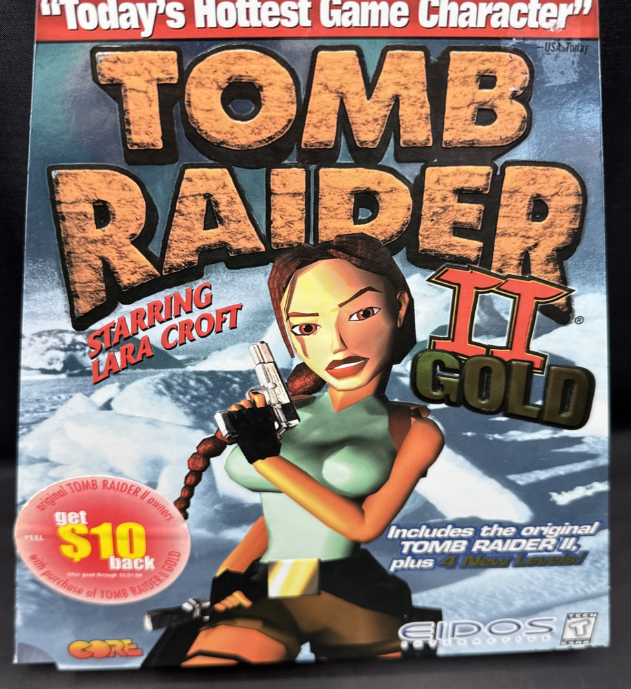 Sealed Tomb Raider II Gold PC Big Box Golden Mask Lara Croft Rare